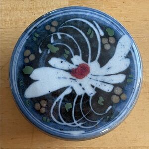 Blue and White Ceramic Trinket Box